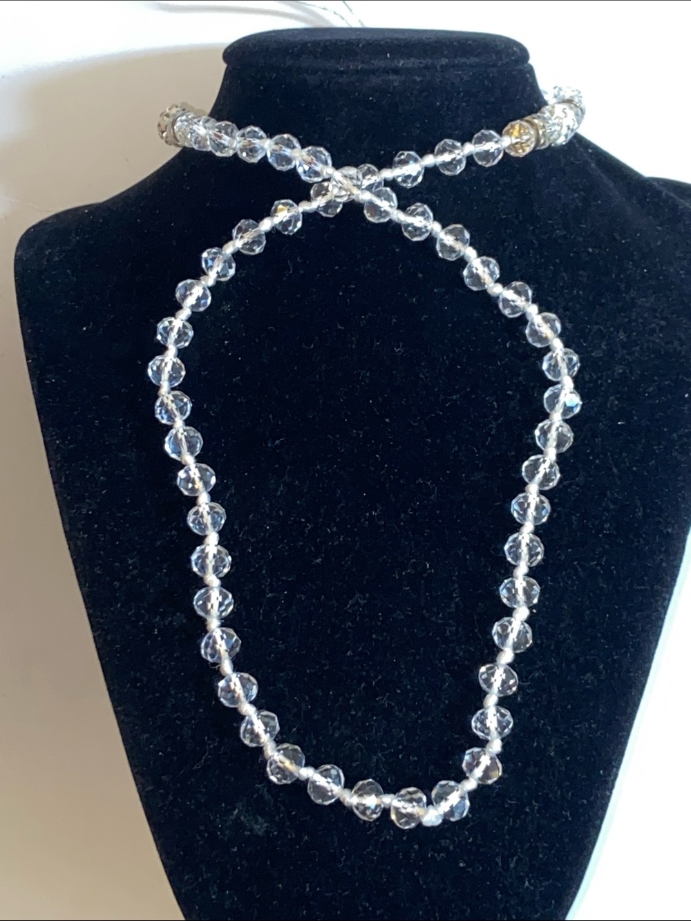 Clear Faceted Bead Long Necklace - Rhinestone Unbranded